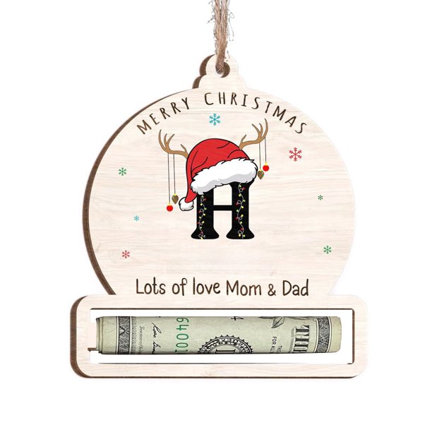 Adornos Navideños De Billetes De Madera Con Clip. Soporte Para Billetes. Decoración Para Colgar. Para Regalar Billetes Y Cheques A Familiares Y Amigos (Billetes No Incluidos).
