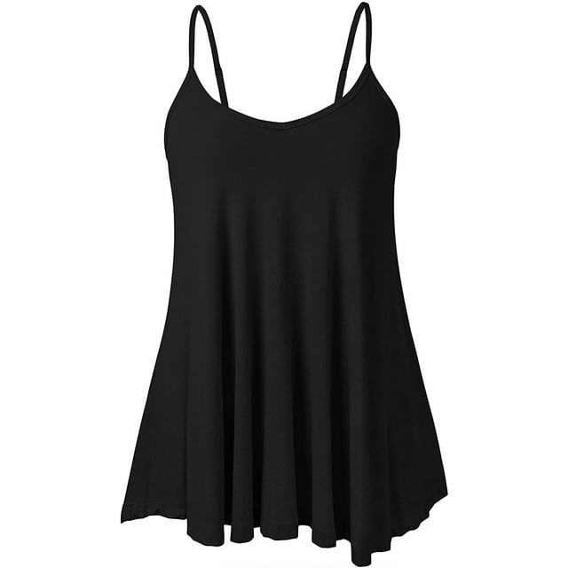 Flowy Tank Tops for Women Camisole with Adjustable Spaghetti Casual Cami Tank Top