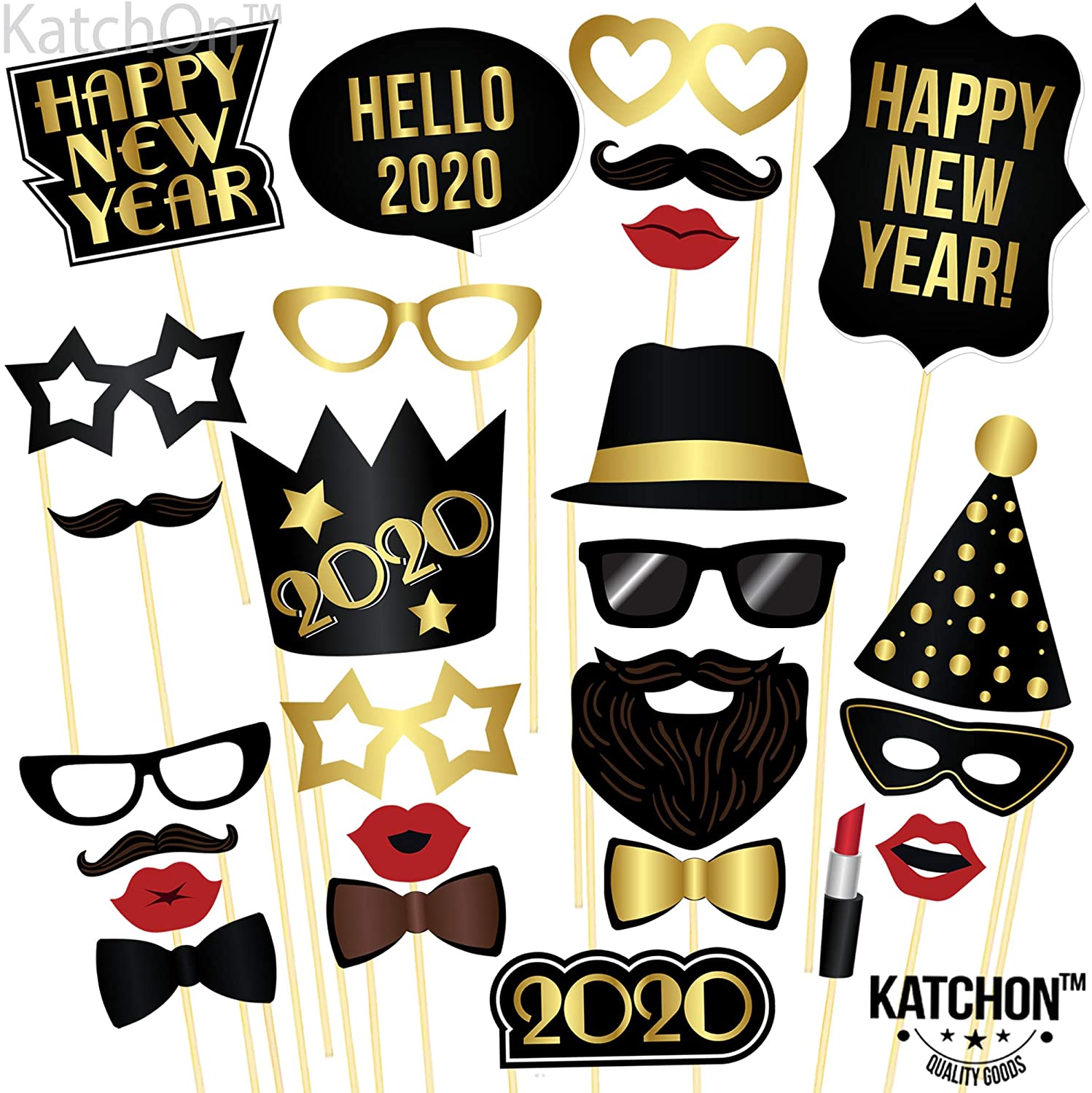 New Year Photo Booth Props 2020 Pack of 26 New Years