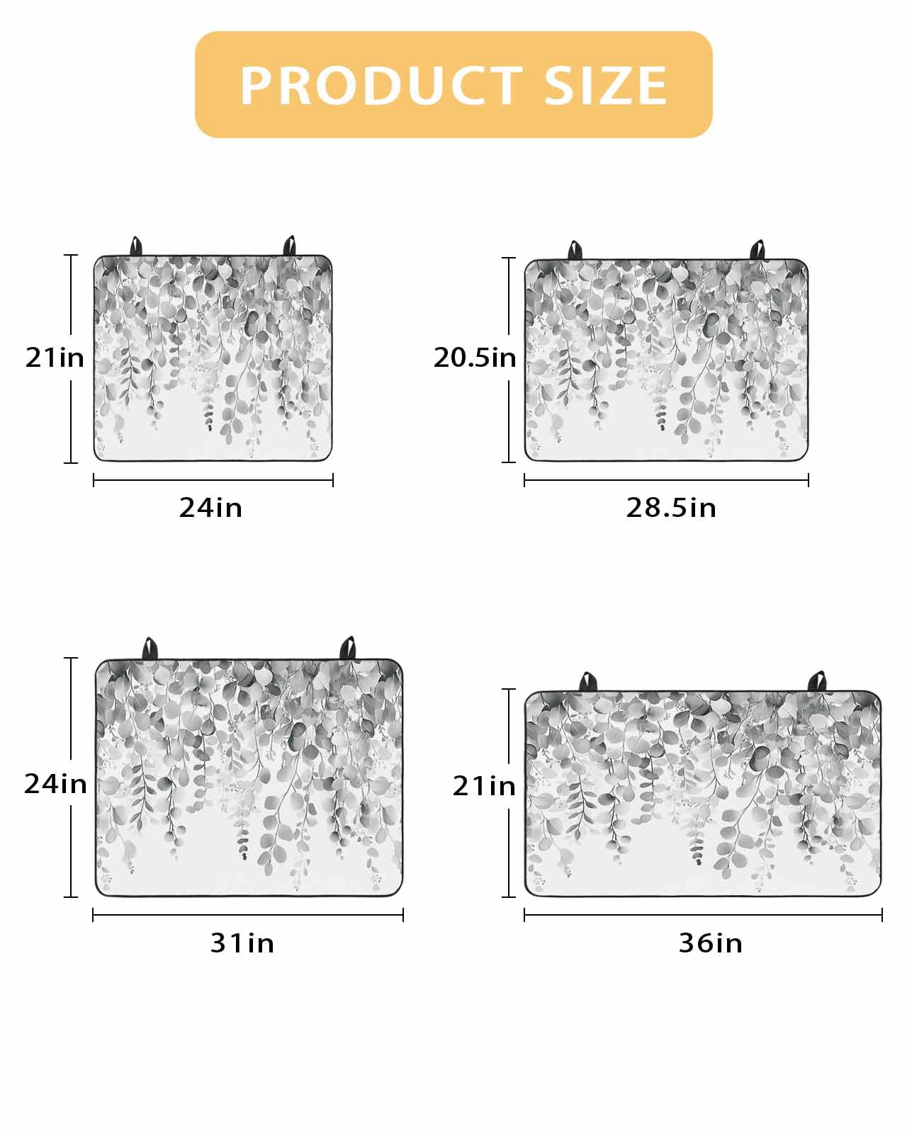 nqOlkjepod Large Induction Cooktop Protector Mat 36"x21", Eucalyptus Grey Stove Top Covers for Electric Stove, Farmhouse Leaves Summer Spring Leaf Stove Burner Cover Mats, Glass Top Stove Cover