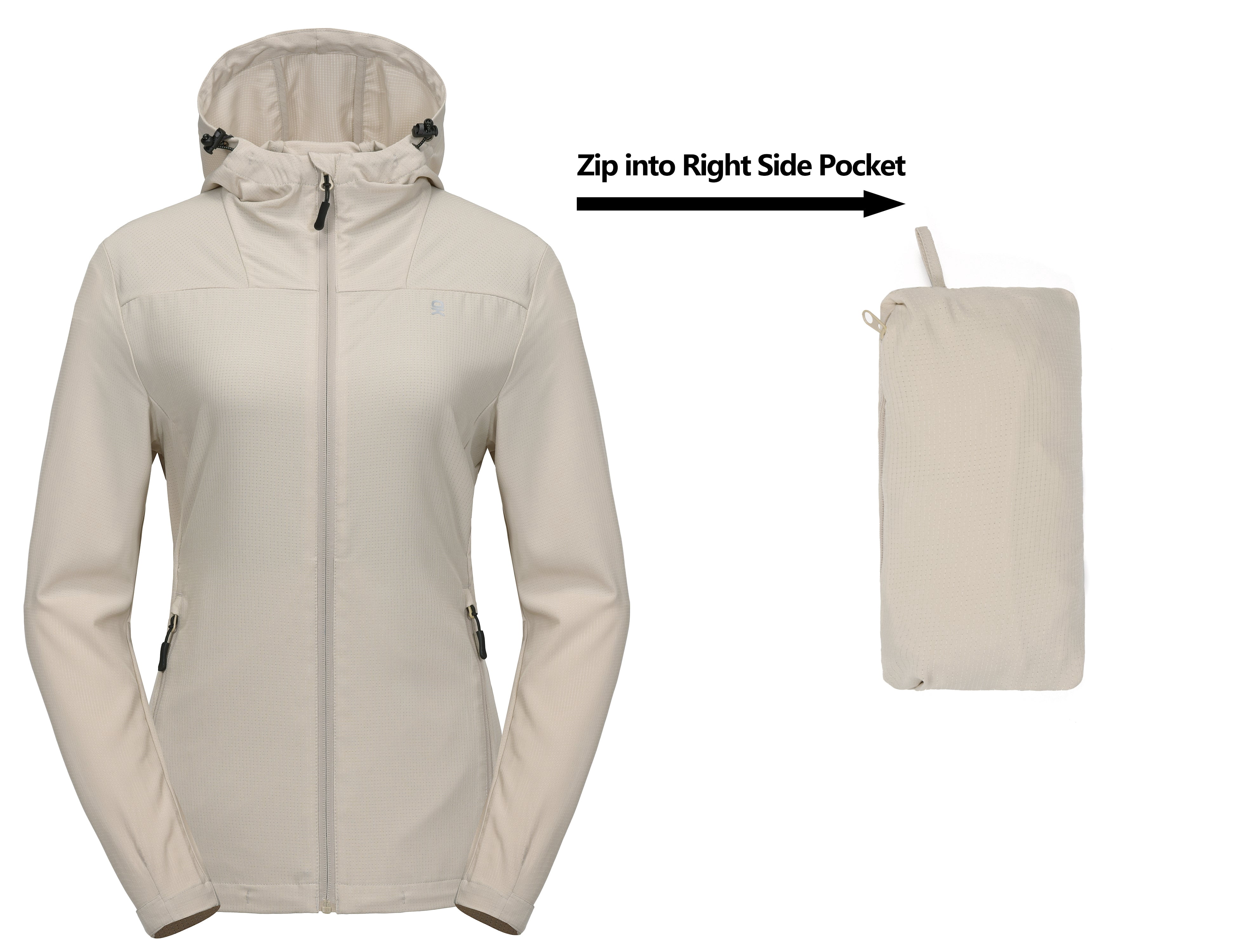 Little Donkey Andy Women's UV Protection Hiking Jackets Breathable Hooded Shirts for Fishing Camp with Air-Holes Khaki Size L