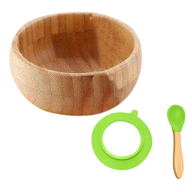 YOPTOP Dinnerware Sets Clearance Kitchen Organizers and Storage Baby toddler Round Bowl Plate Silicone Suction Feeding Bowl Suction Spoon Set Green,green
