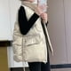 thumbnail image 4 of Pntutb, chaleco de bolsillo para mujer, chaqueta, abrigo de invierno sin mangas, cuello vuelto, cremallera, prendas de vestir exteriores sólidas, selecciones de Flash Pntutb Pntutb-7118, 4 of 7