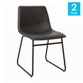 thumbnail image 4 of Flash Furniture Butler Faux Leather Dining Chair, Set of 2, Gray/Black, 4 of 13