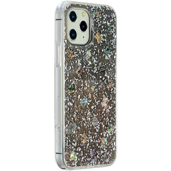 Apple iPhone 12 /iPhone 12 Pro (6.1") Case Flakes Glitter Crystal Bling Sparkle Rugged Hybrid PC TPU Full Back Covered Protective ,Xpm Phone Cover for iPhone 12 - Smoke