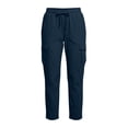 thumbnail image 4 of LVHAOGJOB Elastic Waist Cargo Pants for Women Straight Leg Pants Wide Leg with Pockets Outdoor Athletic Ladies Trousers, 4 of 6