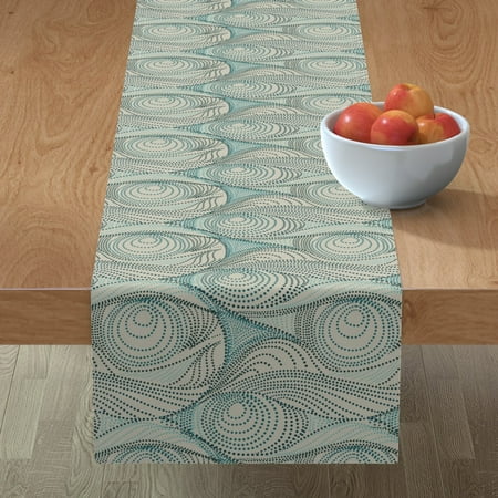 

Cotton Sateen Table Runner 90 - Australian Desert Ocean Australia Pattern Dots Nautical Abstract Pointillism Print Custom Table Linens by Spoonflower