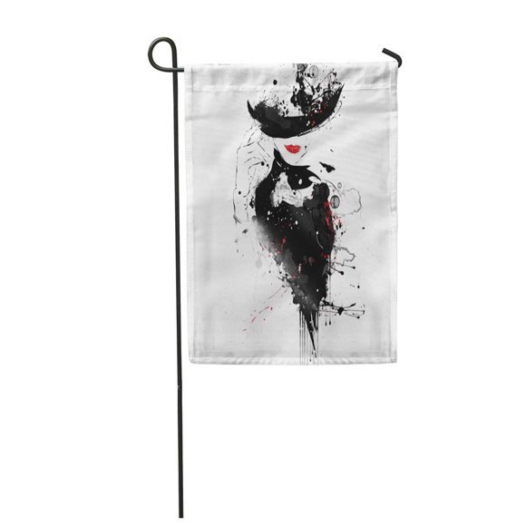 POGLIP Watercolor Woman Modern Teenage Girl on Generation Abstract Garden Flag Decorative Flag House Banner 28x40 inch