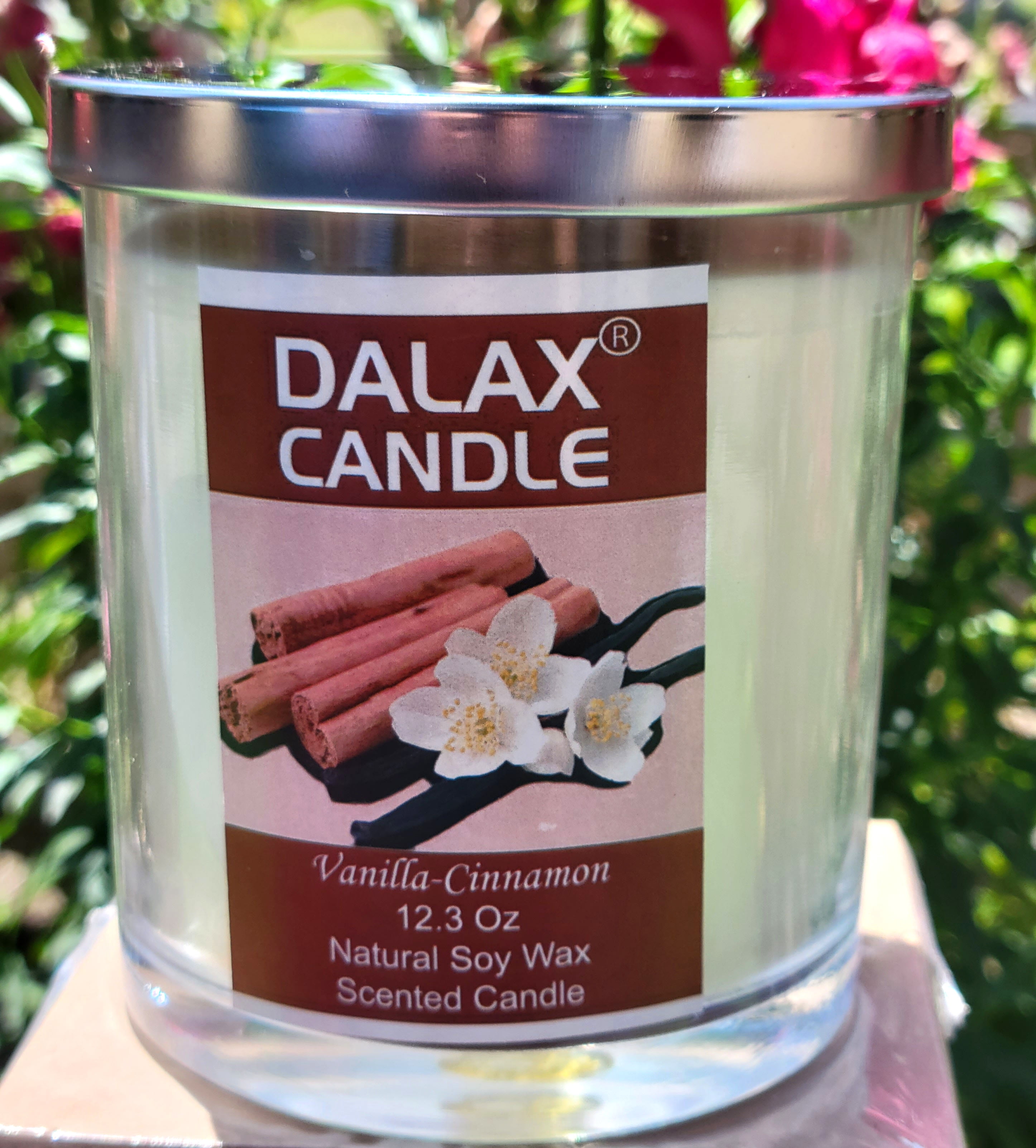 Dalax -Candle Vanilla Cinnamon -Original Large Jar Scented Candle 12.3 Oz Aromatherapy Candles