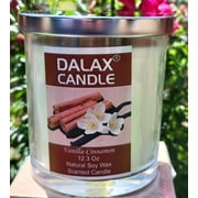 Dalax -Candle Vanilla Cinnamon -Original Large Jar Scented Candle 12.3 Oz Aromatherapy Candles