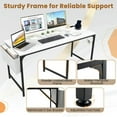 thumbnail image 5 of GVN 60 Inch Computer Desk with Charging Station Storage Bag-White, Desk for Bedroom, Gaming Computer Desks for Study,Working,Writing, 5 of 7