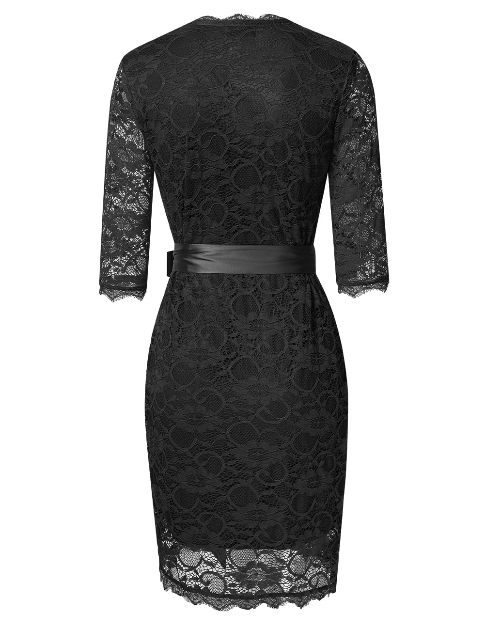 formal wrap dress with sleeves