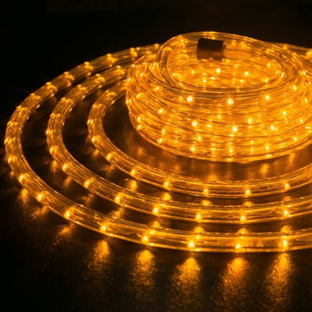 WYZworks 100 feet LED Rope Lighting (ORANGE) Cool White Warm White RGB Green Blue Red Orange Spool Option- Christmas Holiday Decoration Light | UL Certified Safety Fuse Included