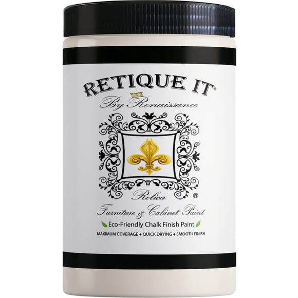 Retique It Chalk Furniture Paint by Renaissance DIY, 32 oz (Quart), 32 Fl Oz, White