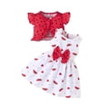 thumbnail image 1 of Nouvelle Tenue d'Été pour Bébé Filles Veste Cœur & Robe Florale Ensemble Décontracté Deux Pièces, 1 of 6