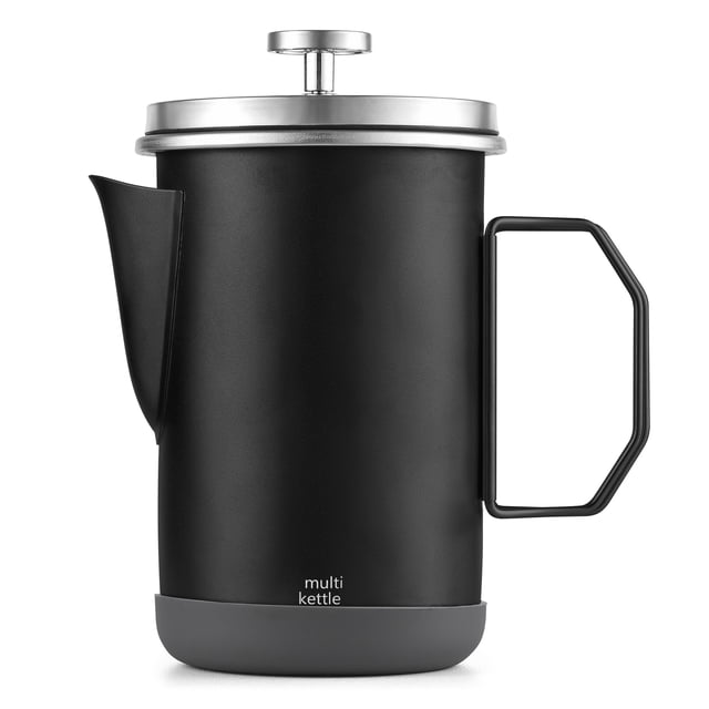 Labymos 1L Stainless Steel French Press Coffee Maker with Foldable Handle, Ideal for Camping & Home Use, Rust-Resistant 304 Stainless Steel, Portable Design, Easy to Clean, Perfect for Rich Coffee