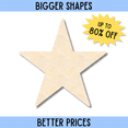 thumbnail image 2 of Bigger Better | Unfinished Wood Star Shape | DIY Craft Cutout | 33" / 1/4", 2 of 2