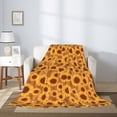 thumbnail image 2 of Disketp Brown Wood Grain Sunflower A Cozy Flannel Fleece Throw Blanket: Has a velvety texture for All Seasons - Perfect for Women, Men, & Kids"80"x60", 2 of 6