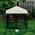 thumbnail image 6 of Lucky Dog STAY Series Studio Jr. 4x4x4.3 Foot Steel Frame Dog Kennel, Khaki, 6 of 10