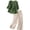 Green plus size two piece set a1, variant on Women Plus Size Two Piece Set Round Neck 3/4 Sleeve Blouse Wide Leg Pants Casual Solid Boho Loose Matching Outfits Summer Business Cruise Travel Clothes, Green 3XL