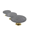 thumbnail image 6 of DecMode 15", 12", 9"W Black Aluminum Metal Decorative Stand with Gold Base, 3-Pieces, 6 of 8