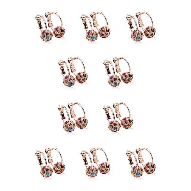Qarigey 1 par de pendientes de aro con diamantes de imitación, joyería presente, cuentas de Color dorado Type1 NO1 Qarigey CBP227073
