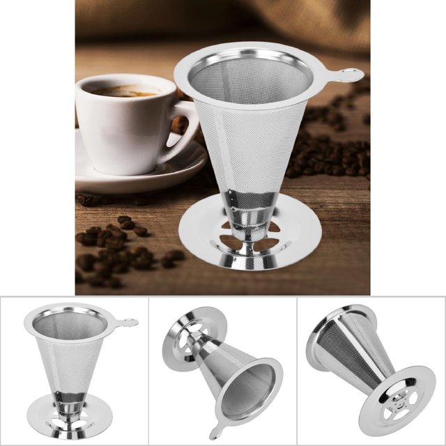 Filtro de café, filtro de café de acero inoxidable, filtro de café, gotero de café reutilizable, confiabilidad excepcional
