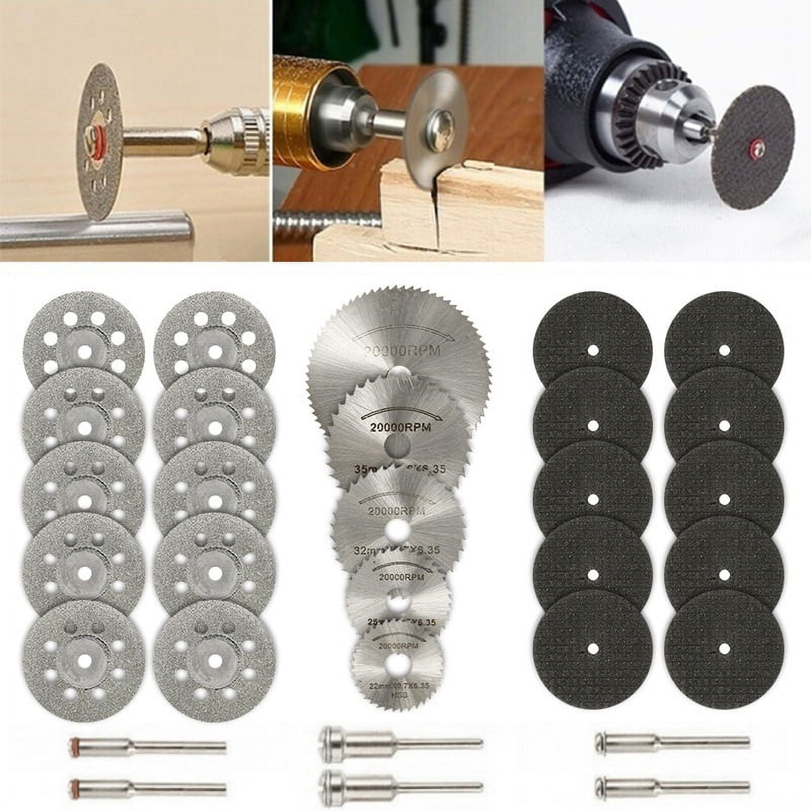 HOTBEST 31pcs/8pcs Circular Saw Blades - Rotary Tool Cutting Disc Kit Accessories, Metal Drill Cutting Discs for Wood Plastic Metal Cutting