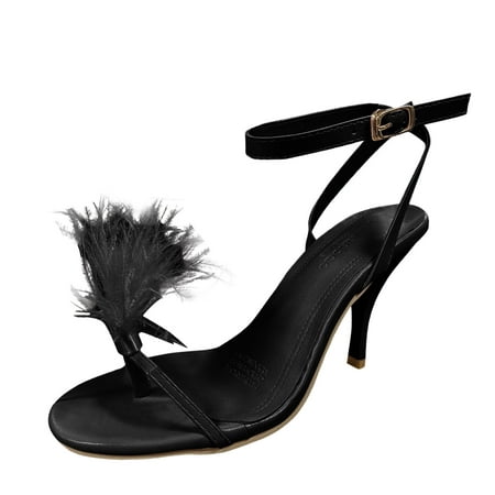 

fvwitlyh Rhinestone Sandals Women s Heeled Sandals Square Open Toe Kitten Heels Slip On Summer Dressy Sandals