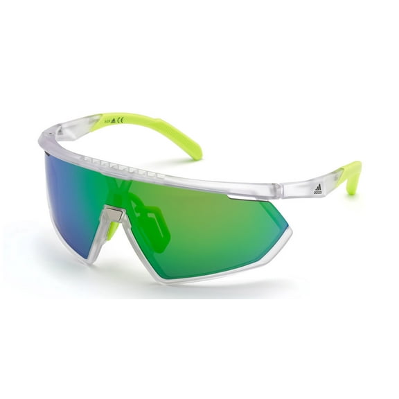 Adidas SP0001 Half Rim Shield Green Crystal Sunglasses