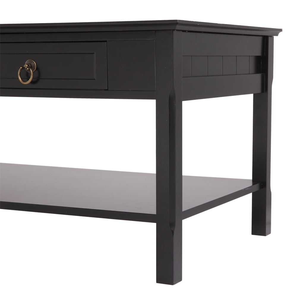 Private Jungle FCH Simple Two Solid Wood Foot End Table,Black Private Jungle FCH Simple Two Solid Wood Foot End Table,Black