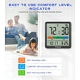 thumbnail image 5 of Geevon Digital Indoor Thermometer Hygrometer, Wireless Temperature Humidity Meter with Comfort Index, 1*AAA Battery, Calendar, Small Room Temperature Monitor for Home, Greenhouse, Bedroom(Black), 5 of 9