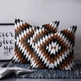 thumbnail image 2 of 20x20 Pillow Covers Set of 2, Brown Aztec Throw Pillow Covers Decorative Couch Cushion Case, Black White Southwest Vintage Abstract Geometric Microfiber Square Pillowcases for Bedroom Car Living Room, 2 of 7
