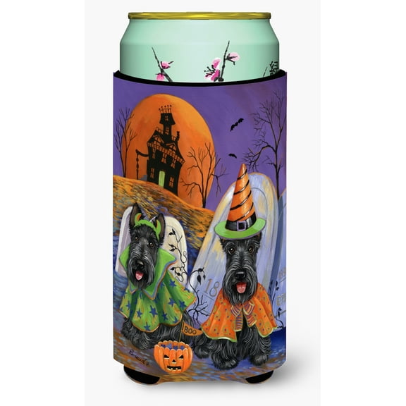 Carolines Treasures Scottie Halloween Haunted House Tall Boy Hugger Tall Boy multicolor