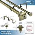 thumbnail image 3 of Urbanest Adjustable Double Curtain Rod Set Pila Flat Button Finials – 1″ Front & 5/8 Back Rod With Antique Brass Rod, 28–48 Inches, 3 of 6