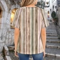 thumbnail image 6 of Ankishi Womens Vintage Striped T Shirts V Neck Summer Raglan Short Sleeve Tee Regular Fit Fashion Clothes for Dating, 6 of 7