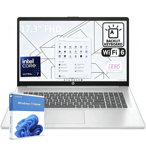 2026 HP 17.3" AI Business Laptop, Intel Core Ultra 7 Processor,16GB DDR5 RAM,1TB SSD,Long Battery Life, Fast Charging, Backlit Keyboard,Windows 11 Home