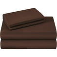 thumbnail image 3 of 700 Thread Count 100% Egyptian Cotton 4-Piece Bed Sheet Set (1 Flat, 1 Fitted Sheet, 2 Pillow Covers) 18 Inches Deep Pocket Size Olympic-Queen Color Chocolate Solid, 3 of 5