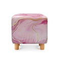 thumbnail image 2 of SCRAWLGOD Pink Marble Print Stretch Ottoman Slipcover Square Folding Storage Stool Ottoman Cover Breathable Footstool Covers Slipcover Chair Covers for Living Room, 2 of 7