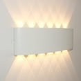 thumbnail image 3 of Lámpara LED luminosa arriba y abajo para exteriores, impermeable, decoración de fondo, lámpara de pared con detección de movimiento humano infrarrojo de aluminio, 3 of 4