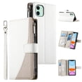 thumbnail image 1 of Funda cartera GANGXUN para iPhone 11 , cuero PU con tarjetero, cremallera, correa de mano, soporte y protección 537°, 1 of 6