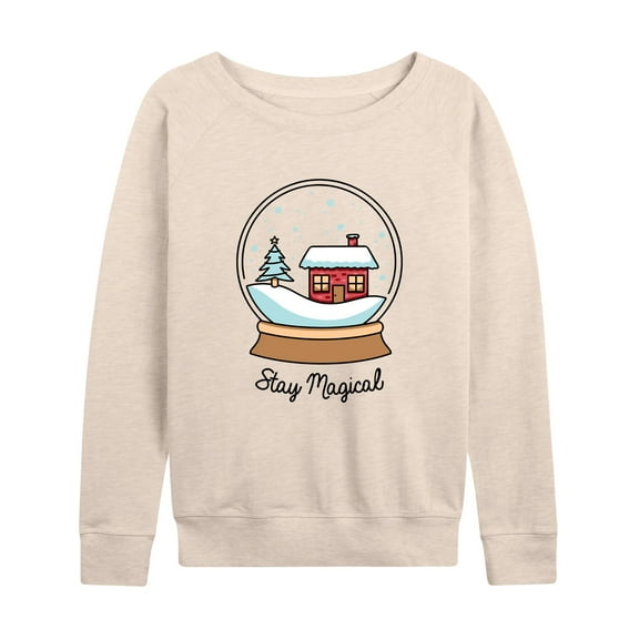 Instant Message - Stay Magical Snow Globe - Women's Lightweight French Terry Long Sleeve Shirt