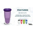 thumbnail image 2 of 10 Acrylic Tumblers Set, 24 oz. - Double Wall, Color Matching Cap - Purple, 2 of 5