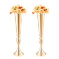 thumbnail image 1 of STAWAY 2 Pcs 22.05 Pouces Vases de Mariage Trompette Dorée - Centres de Table en Métal Élégants, Parfaits pour Événements, Restaurants et Maison, 1 of 9