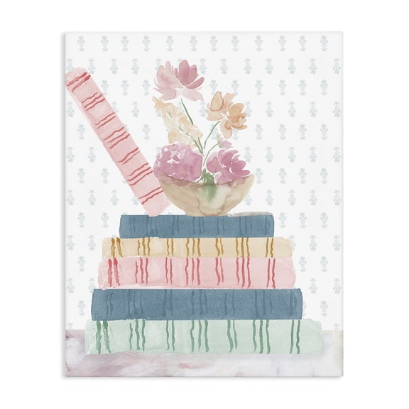 Stupell Industries French Country Pastel Flowers And Books Canvas Art, 16 x 20, by Lucille Price