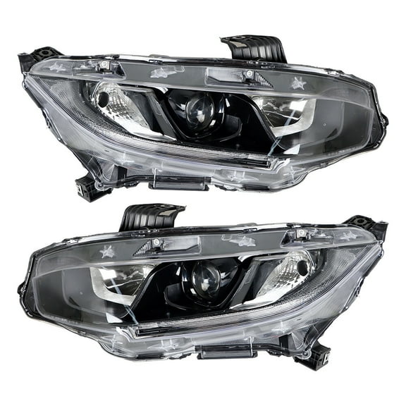WaiRitoday Driver   Passenger Side Headlights Fit For Honda Civic 2016-2021 Headlamps Pair