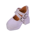 thumbnail image 1 of MERIGLARE Chaussures de Poupée pour Femme à l'Échelle 1/4 Accessoires Robustes pour Poupée Déguisement Rétro Mini Blanc, 1 of 9