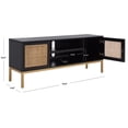 thumbnail image 5 of SAFAVIEH Zadie 1 Shelf Rattan Media Stand, Black With Natural Rattan/Gold Legs (54 in. W x 15 in. D x 22 in. H), 5 of 7