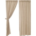 thumbnail image 6 of VHC Brands Sawyer Mill Ticking Striped Cotton Farmhouse Curtains Rod Pocket Tie Back(s) Panel Pair, Charcoal, 6 of 7