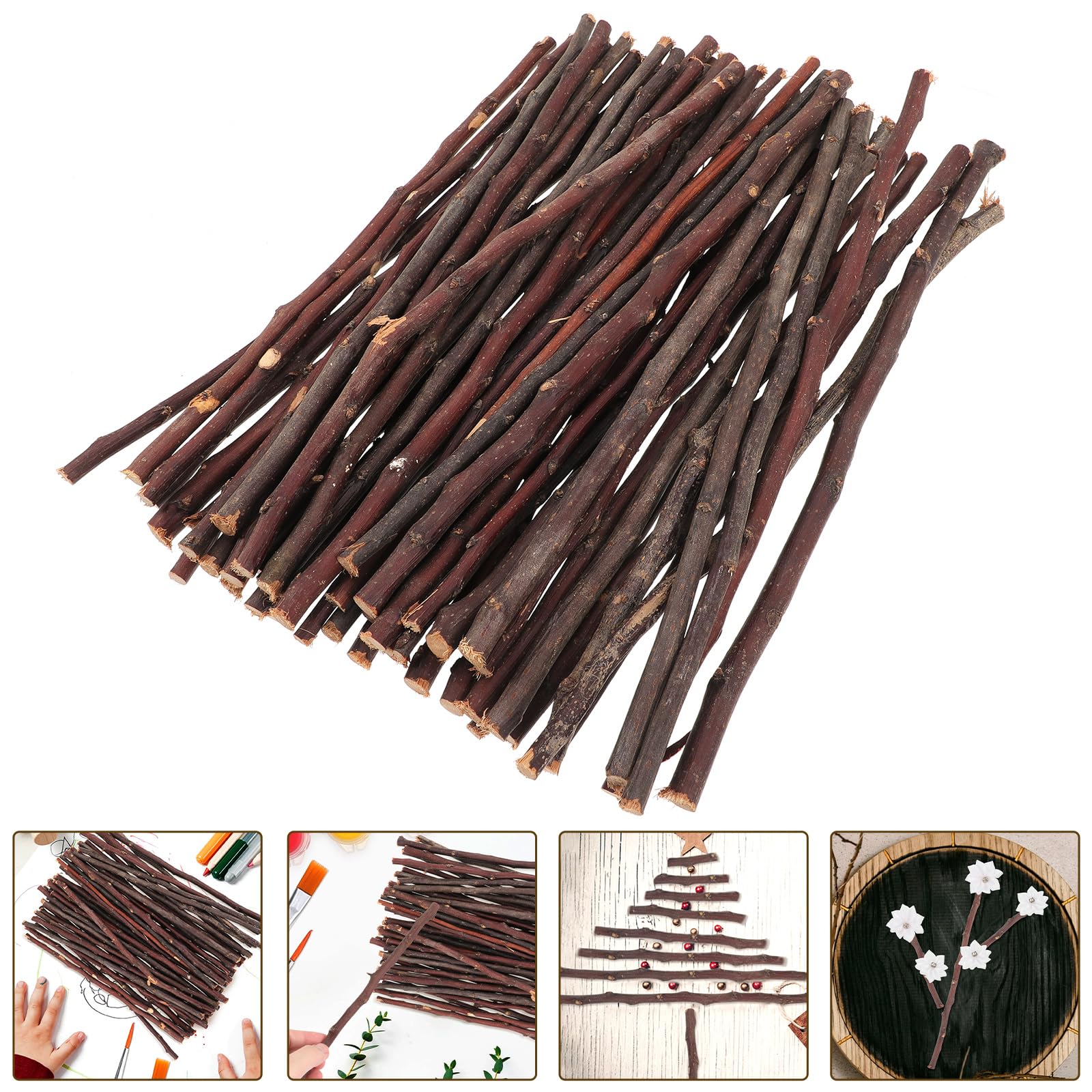 36Pcs Natural Wood Log Sticks for Crafts 11.8" Dried Twigs for DIY Wood Craft Supplies Photo Props and Home Decoration Accessories, Brown